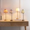 Klasyczna lampka stołowa nocna abażurowa mosiężna kolorowa minimalistyczna uniwersalna Rise & Ikat 120754 ENDON
